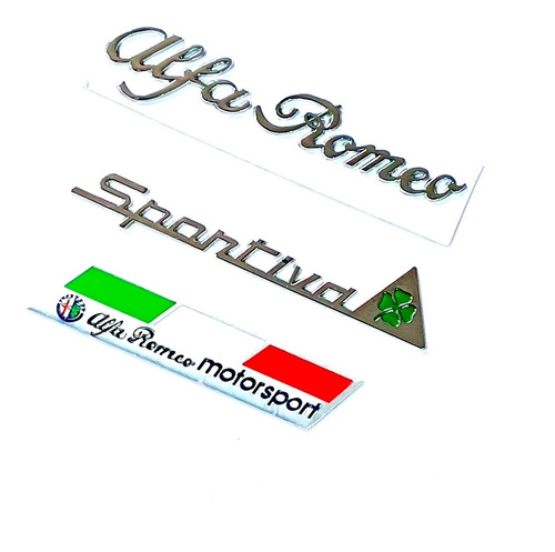 Kit Emblemas Insignias Alfa Romeo+ Sportiva + Motorsport 