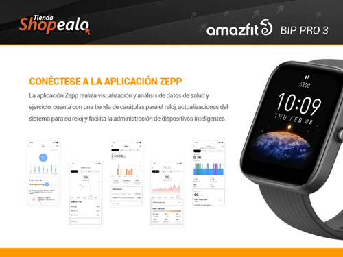 Imagen 5 de 10 de Smartwatch Reloj Inteligente Amazfit Bip 3 Pro Negro Gps .*