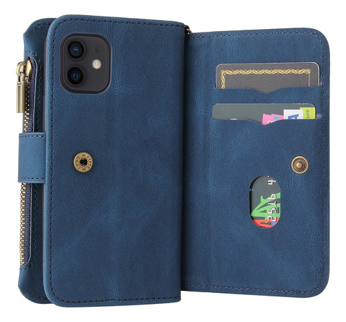 Compatível Com iPhone 12 Mini, Capa De Couro Com Fecho Magné