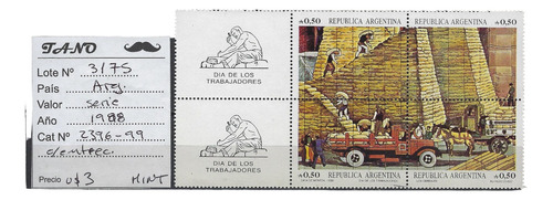 Lote3175 Argentina Serie 1988 Gj# 2396-99 Mint Entrecinta