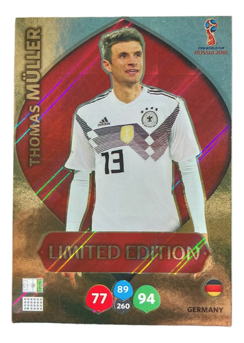 Carta Thomas Muller - Mundial Rusia 2018 Limited Edition 