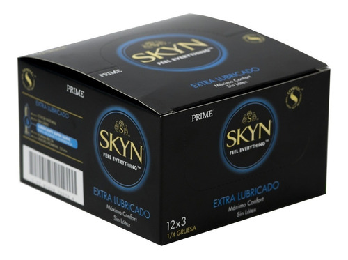 Preservativos Prime Skyn Lubricado Sin Latex 12 Cajas X 3 Un