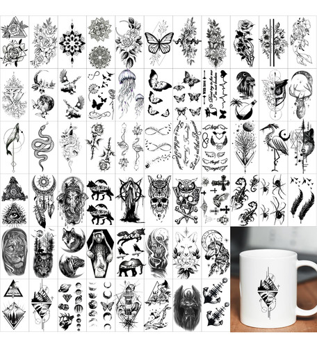Tatuajes Temporales 3d Flores 72 Hojas Para Mujeres Color Nombre Del Diseño