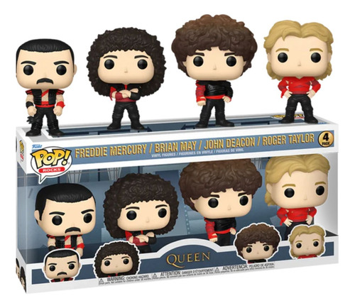 Funko Pop Queen - Freddie M, Brian M, John D, Roger T 4 Pack