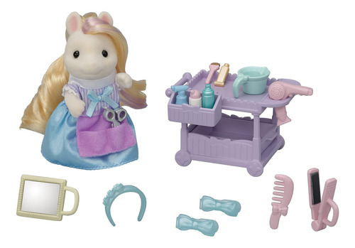 Calico Critters Ponys Hair Stylist Set, Juego De Casa De Mu.