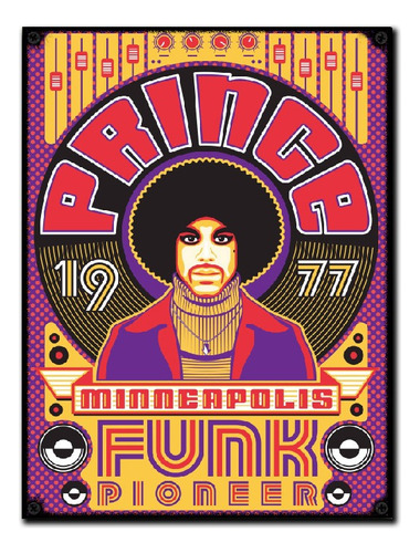 #284 - Cuadro Vintage 21 X 29 Cm / Prince Funk Poster Música