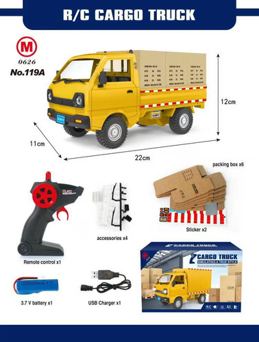 Juguetes Camionetas De Control Remoto Recargable Con Luz Y Pecho Amarillo Hong Jie Toys