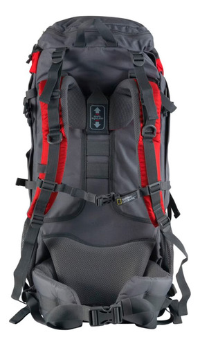 Mochila Lake 65 Lts Gris/roja Mod. Mng065 Nat Geo. Color Gris oscuro Diseño de la tela Ripstop