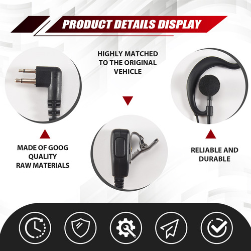 Auriculares De Seguridad Con Forma De G De 2 Pines Compatibl