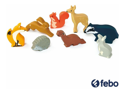 Imagen 2 de 3 de Juguete Animales De Madera Conejo Para Niños Y Bebés Febo