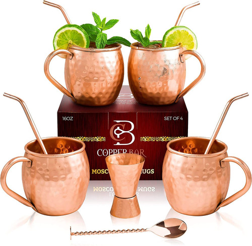 Tazas De Cobre Para El Moscow Mule - Juego De 4 - Tazas D...