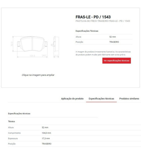 Pastilha De Freio Traseiro Fras-le Golf 2.0 Tsi Trw 2020