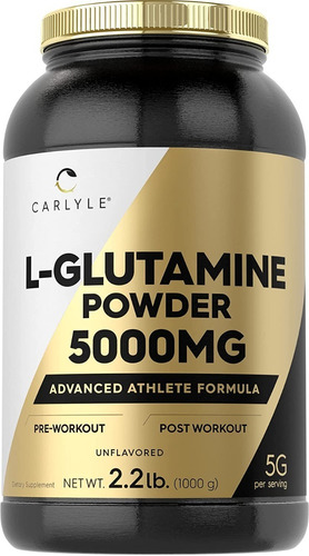 Polvo De L-glutamina 5000 Mg (1000 G) Carlyle