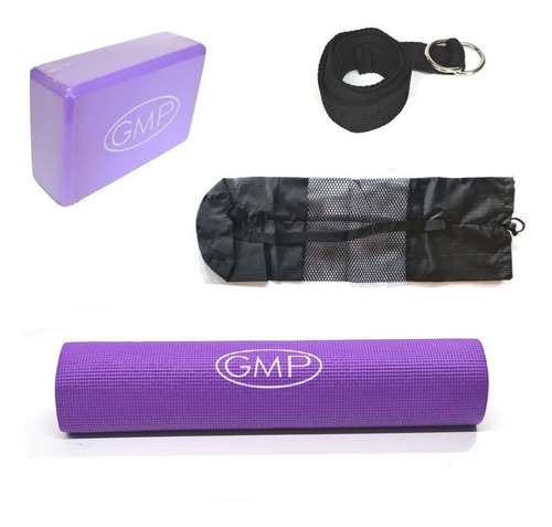 Colchoneta Yoga Mat + Bolso + Cinto + Taco Bloque Gmp