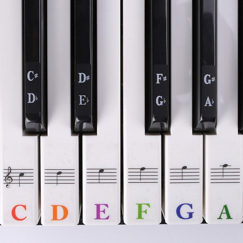 Teclado De Piano Adesivo Nota Musical Não Deixa Resíduos