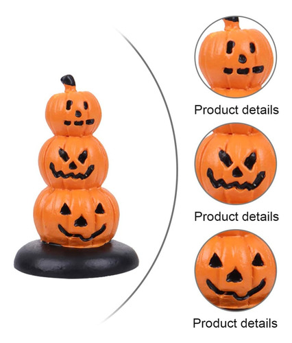 3 Figuras De Calabaza En Miniatura De Halloween, Calabaza Fa
