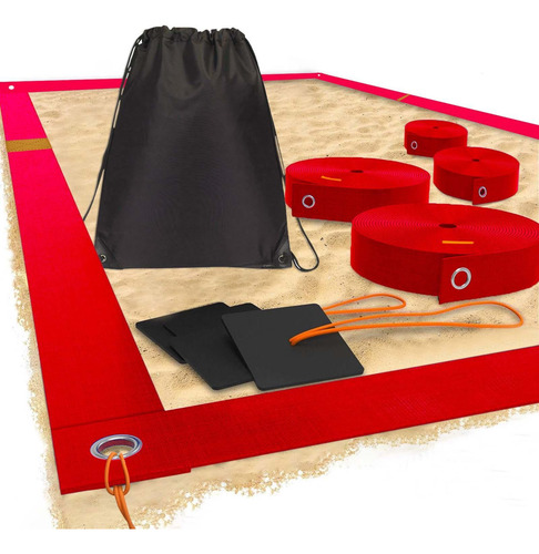 LĂneas De Voleibol De Playa Para Correas De Arena Rojo