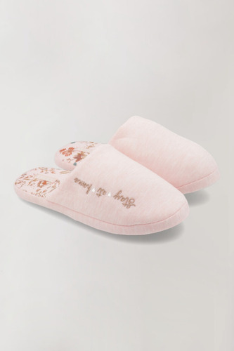 Pantufla Flor Rosa Antique T40-41 Marca Sacks