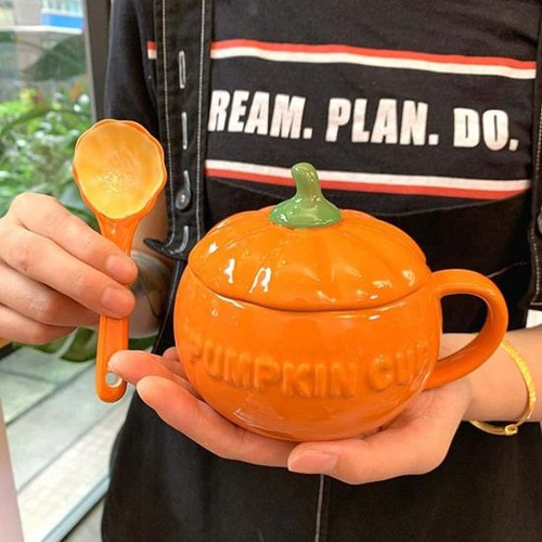 Eplze Ybk Tech Cute Pumpkin Cup, Taza De Café De Cerámica, +
