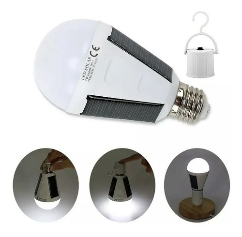 Bombillo Lampara Led 12w Solar Recargable Emergencia Camping