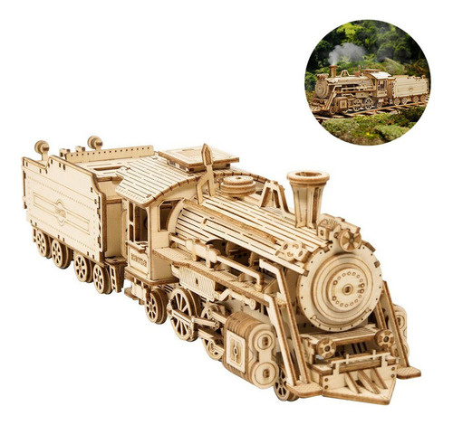 Q Rompecabezas 3d Modelo De Ensamblaje De Tren De Vapor