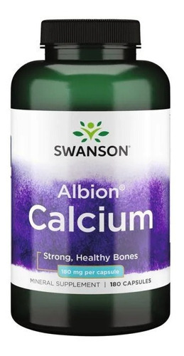 Swanson Calcio De Albion 180 Mg 180 Caps Sabor Sin Sabor