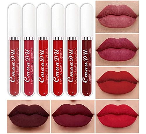 Evpct Cmaadu 6pcs Matte Liquid Lipstick Set Labiales Mate 24