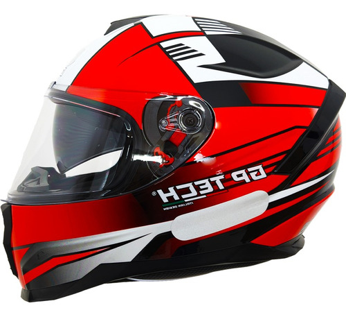 Capacete Gp Tech Ultra Flag Sv - Vermelho/branco 