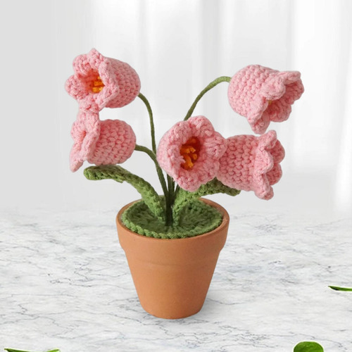 Flores Artificiales Tejidas A Mano Adorno De Rosado