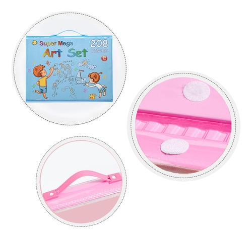 Imagen 5 de 6 de 208 Piezas De Arte Para Niños Kit Set De Dibujo Portátil
