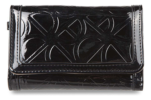 Cartera Flap Cloe Para Mujer Charol Con Maneral Color Negro