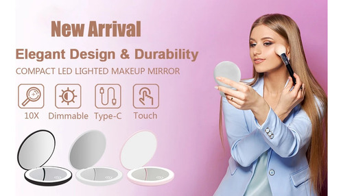 Mini Espejo De Viaje Plegable Portátil Espejo De Maquillaje
