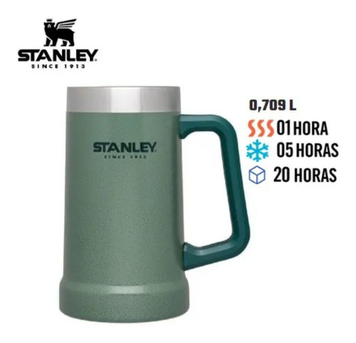 Caneca Térmica De Cerveja Chopp Stanley Original 709ml Verde