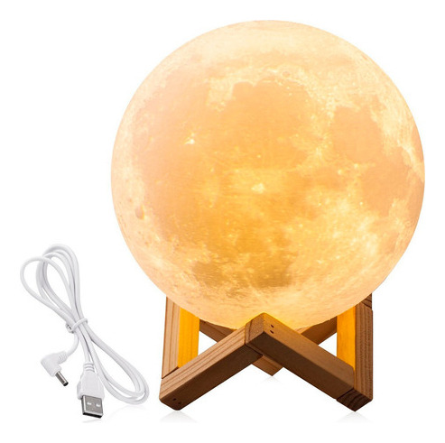 Lampara Luna 3d Luz Led  16cm Con Soporte Oferta