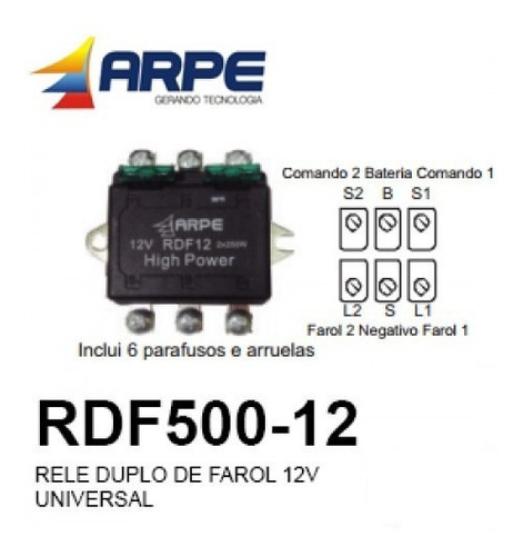 Relé Duplo Farol 500w P/ Lâmpadas Super Branca Novo Na Caixa