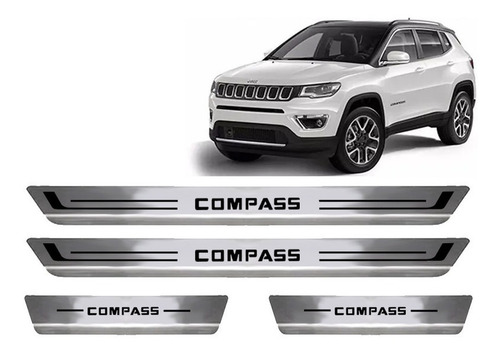 Imagem 1 de 2 de Jogo Soleira Aço Inox Escovado Jeep Compass - Todos