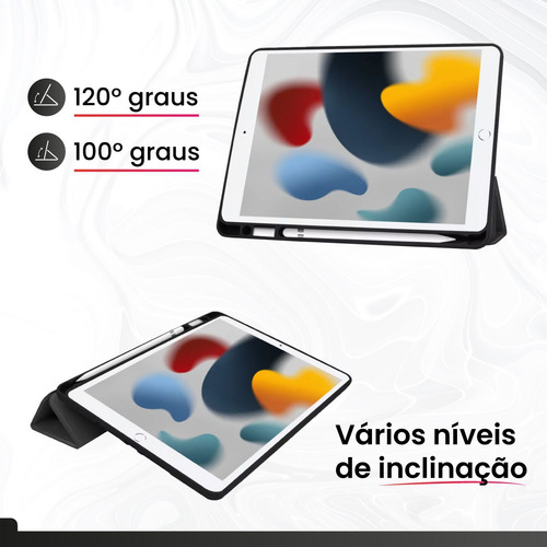 Capa Teclado Para iPad 9 Geração + Mouse + Vidro + Caneta