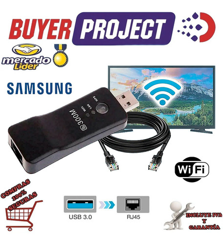 Adaptador Usb Wireless / Lan Para Smart Tv Samsung A 300mbs