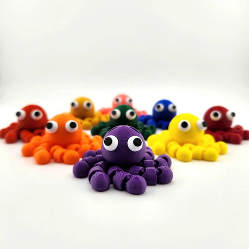 Llavero De Pulpo Articulado Distintos Colores Accesorio Moda Rosa Chicle