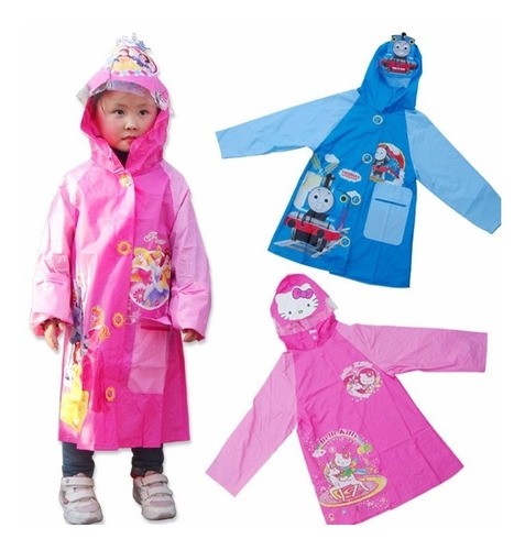 Capa Carpa Para La Lluvia Niños Pvc Capa Impermeable Disney