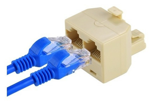 Rj45 Doble Puerto Ethernet Lan Adaptador Red Conector