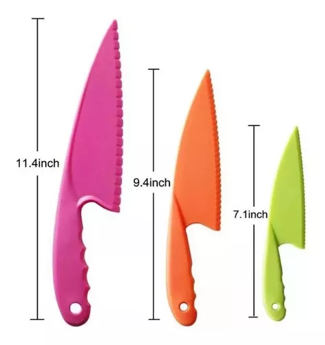 Conjunto de facas de cozinha de plástico para crianças, crianças