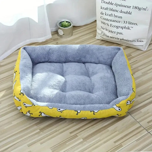 Acogedora Cama Rectangular De Felpa Para Mascotas
