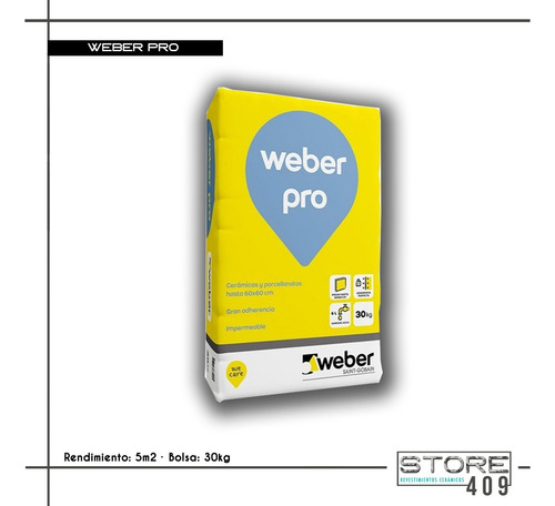 Pegamento Weber Pro Ceramica Porcellanato Bolsa 30kg !!