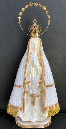 Imagem Nossa Senhora Aparecida - 30 Cm  Em Perolas.