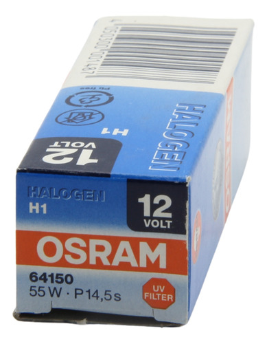 Foco Osram Halógeno H1 55w 12v 64150 P14,5s 31393