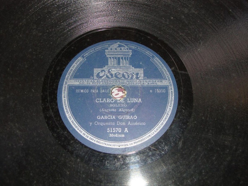 Pasta Garcia Guirao Orquesta Don Americo Odeon 15352 C40