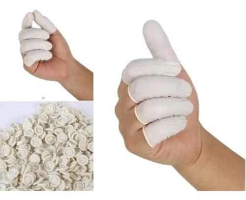Dedeira De Látex Uso Manicure Cozinha Kit 50luva Dedo