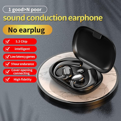 Auriculares Abiertos Con Clip De Oreja Para Conducción Ósea,
