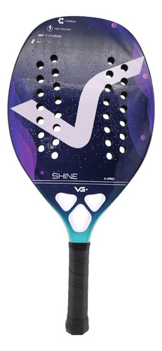 Raquete De Beach Tennis Shine 12k Carbon Vg Plus Cor Roxa